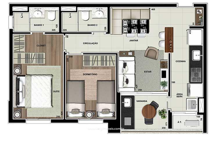 Apartamento à venda com 2 quartos, 61m² - Foto 10