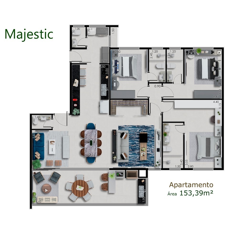 Apartamento, 3 quartos, 153 m² - Foto 3