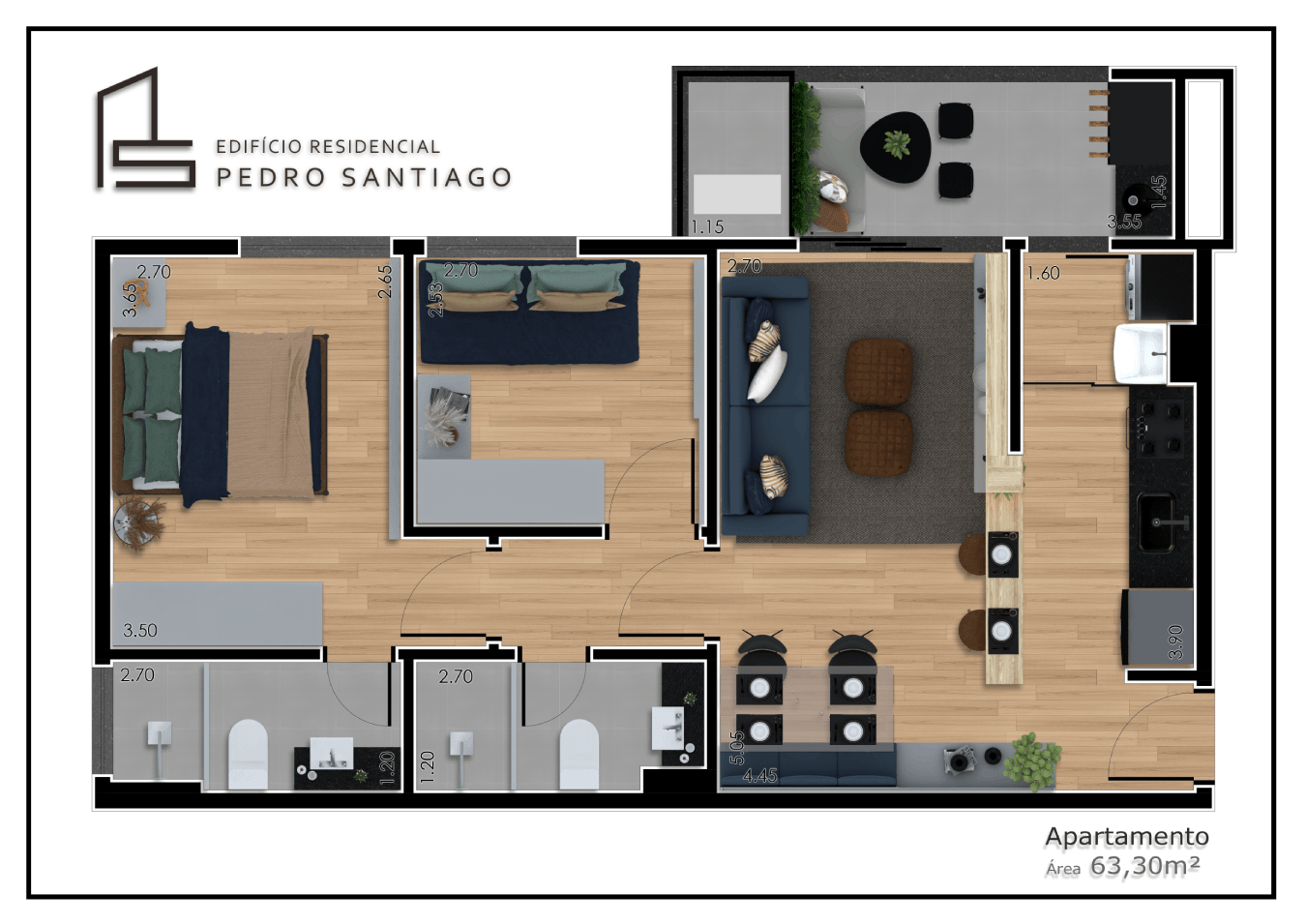 Apartamento à venda com 2 quartos, 63m² - Foto 9